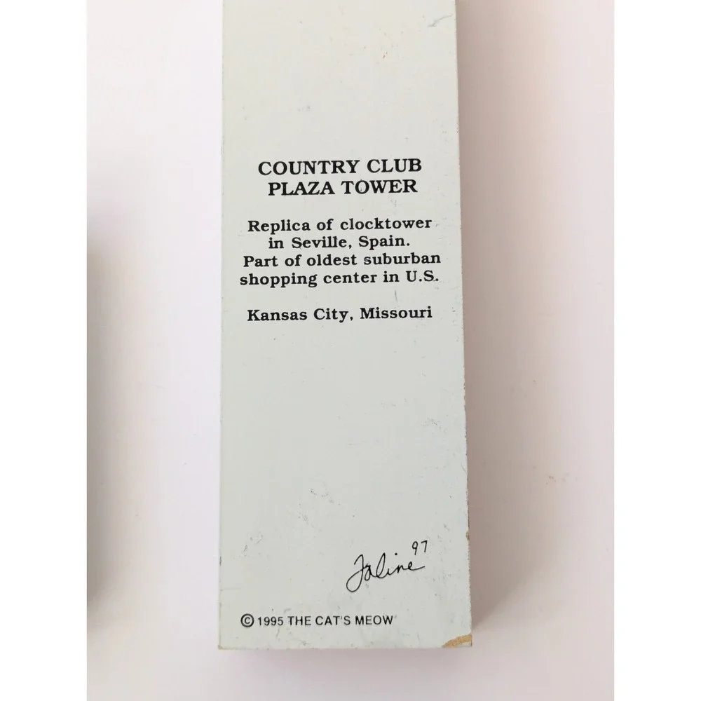 Vintage Cat's Meow Village COUNTRY CLUB PLAZA Kansas City Missouri 1996 RARE Set